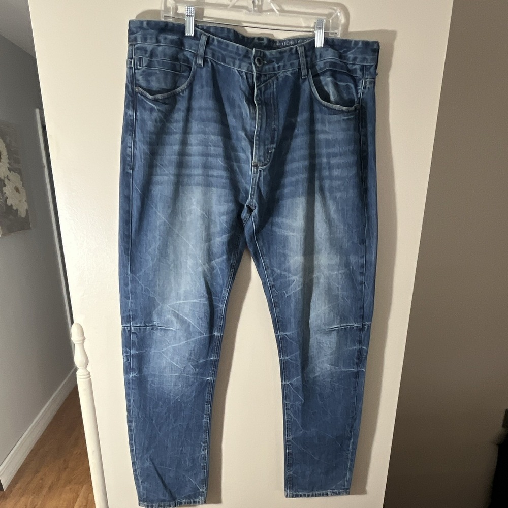Sean John Slim Tapered Men's Jeans Blue Medium Wash Stretch Denim Logo Size 38